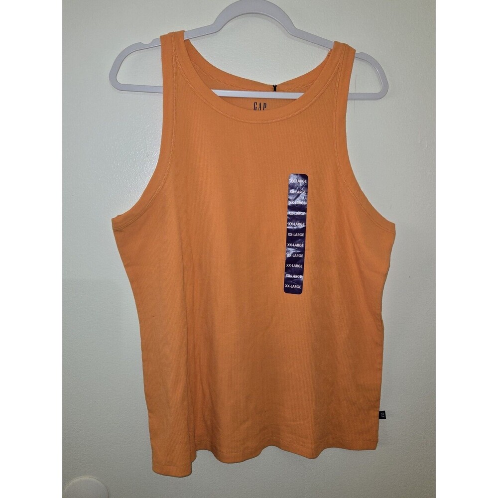 GAP Ribbed Tank Top‎ Sleeveless Casual Everyday Layering Tangerine XXL